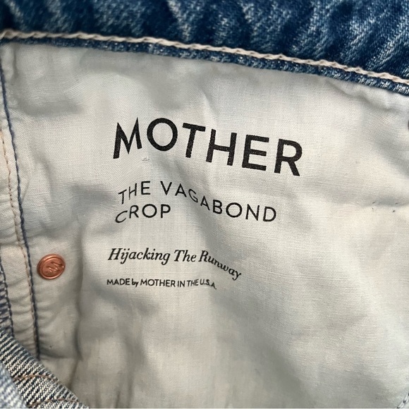 MOTHER the vagabond crop in hijacking the runway rigid denim jeans distressed - Picture 5 of 9